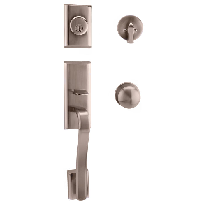 Moderne Handleset with Impresa Knob - Deadbolt Keyed One Side