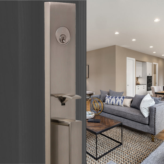 Xanthis Handleset with Philtower Lever - Deadbolt Keyed One Side