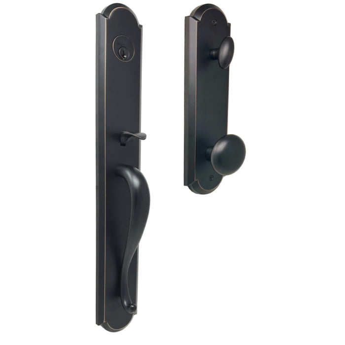 Philbrook Handleset with Impresa Knob - Deadbolt Keyed One Side