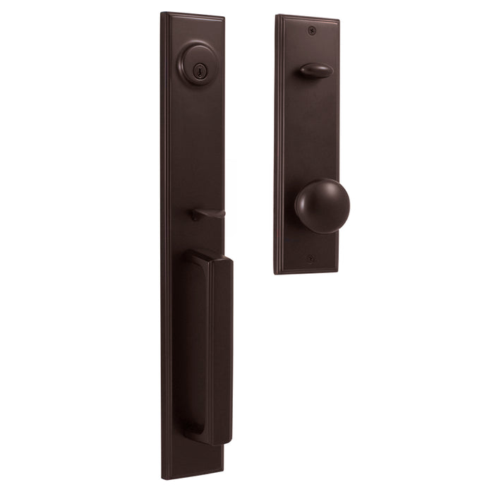 Belmont Handleset with Impresa Knob - Deadbolt Keyed One Side