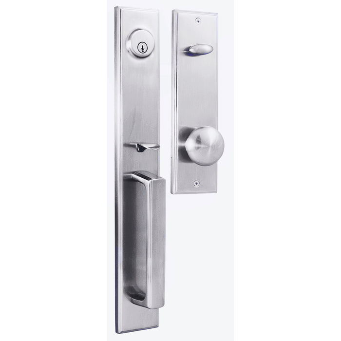 Belmont Handleset with Impresa Knob - Deadbolt Keyed One Side