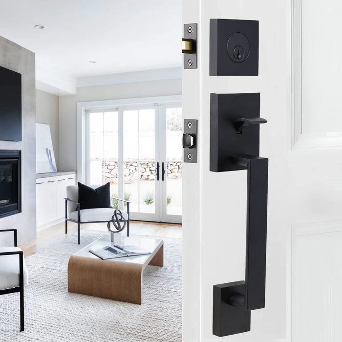 Brookside Handleset with Mesa Knob - Deadbolt Keyed One Side