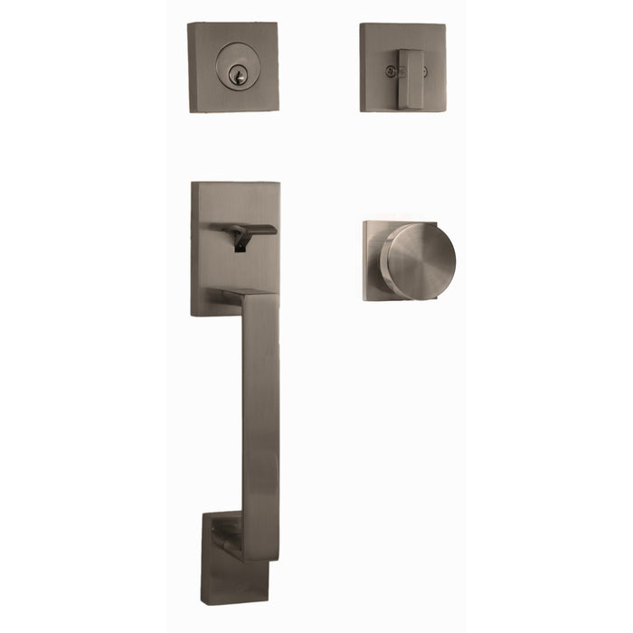 Brookside Handleset with Mesa Knob - Deadbolt Keyed One Side