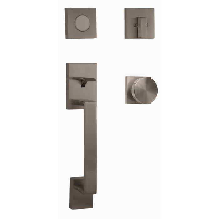 Brookside Handleset with Mesa Knob - Deadbolt Keyed One Side