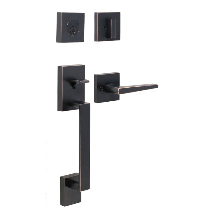 Brookside Handleset with Philtower Lever - Deadbolt Keyed One Side