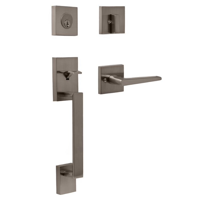 Brookside Handleset with Philtower Lever - Deadbolt Keyed One Side