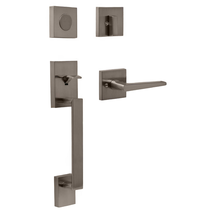 Brookside Handleset with Philtower Lever - Deadbolt Keyed One Side