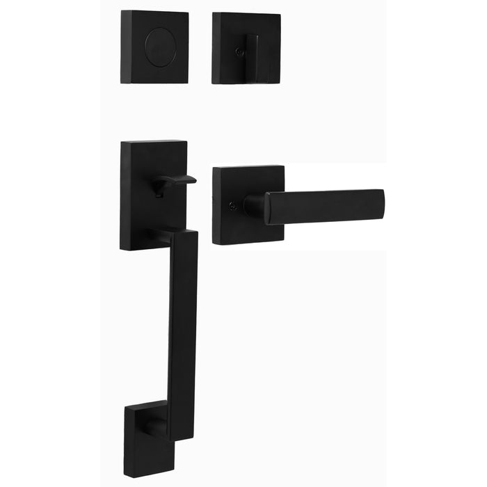 Brookside Handleset with Utica Lever - Deadbolt Keyed One Side