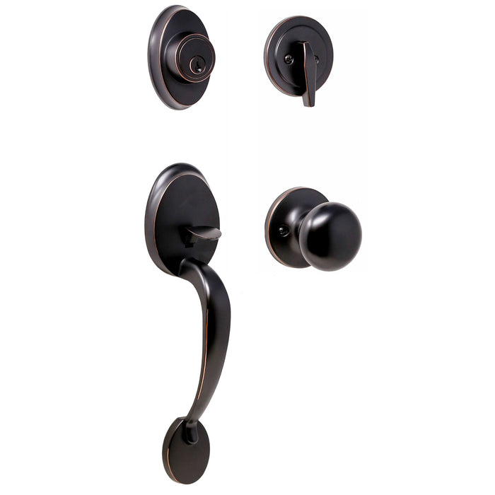 Hillcrest Handleset with Salem Knob - Keyed One Side