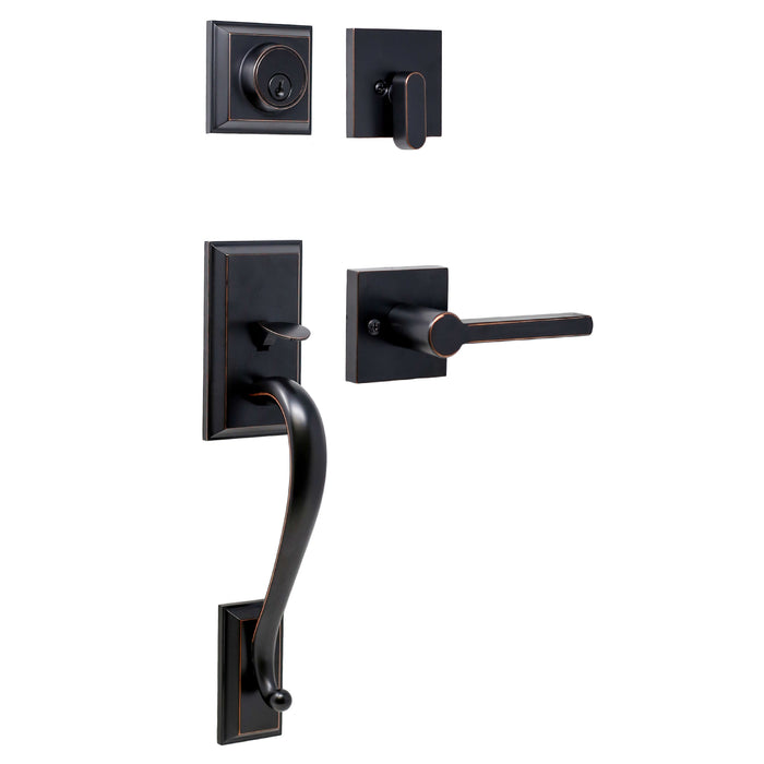 Mayo Handleset with Brady Lever - Deadbolt Keyed One Side