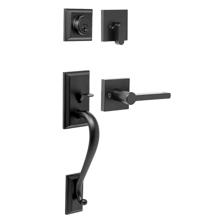 Mayo Handleset with Brady Lever - Deadbolt Keyed One Side