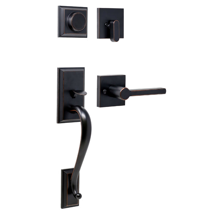 Mayo Handleset with Brady Lever - Deadbolt Keyed One Side
