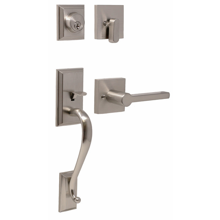 Mayo Handleset with Brady Lever - Deadbolt Keyed One Side