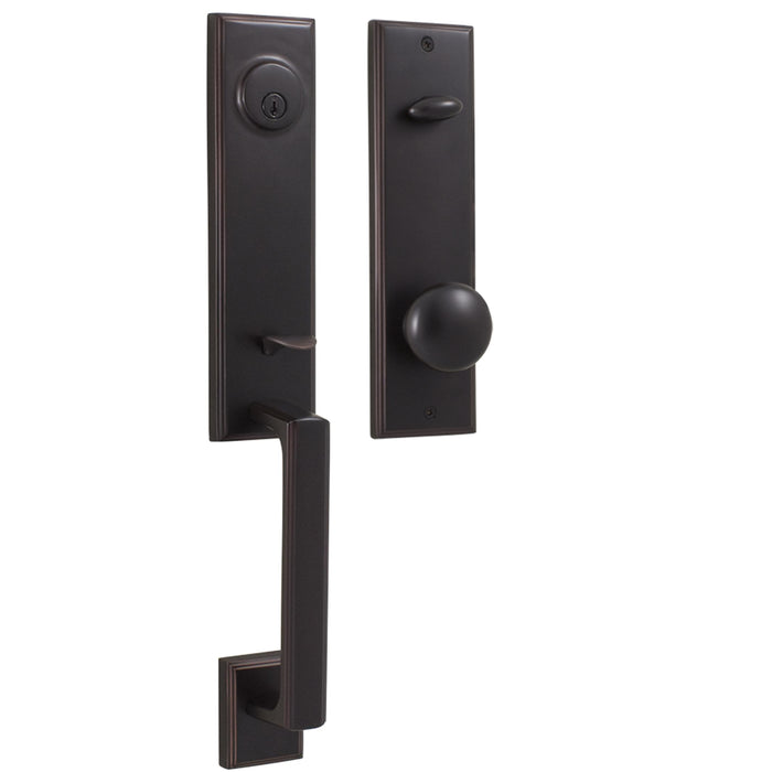 Woodward Handleset with Impresa Knob - Deadbolt Keyed One Side