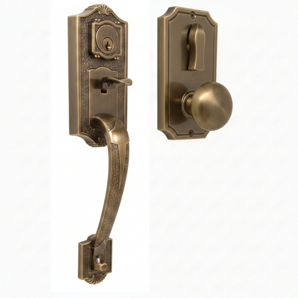 Colonial 1400 Series Handleset with Impresa knob - Deadbolt Keyed