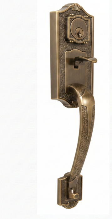 Colonial 1400 Series Handleset with Impresa knob - Deadbolt Keyed One Side