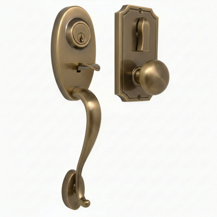 Lexington 1400 Series Handleset with Impresa knob - Deadbolt Keyed