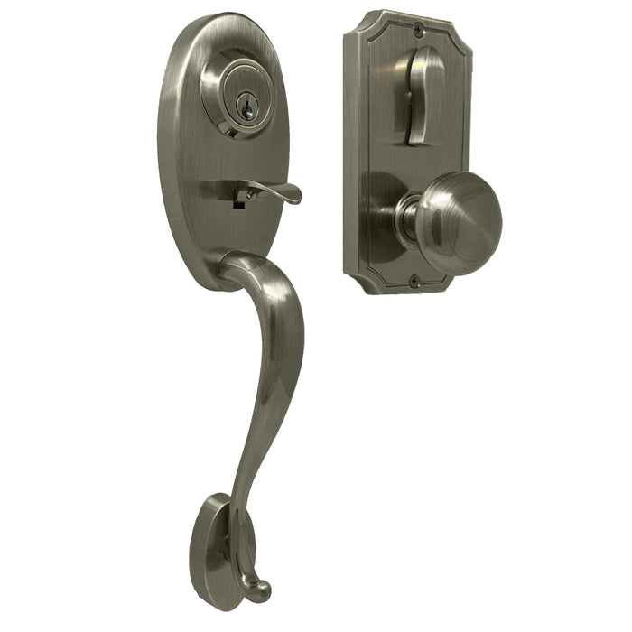 Lexington 1400 Series Handleset with Impresa knob - Deadbolt Keyed One Side