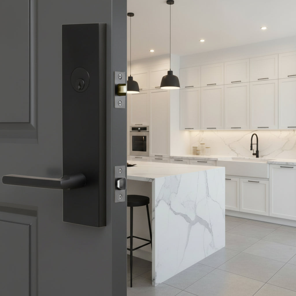 Addy Handleset with Atlas Lever - Deadbolt Keyed One Side — weslock