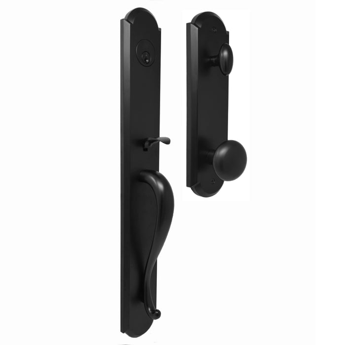 Philbrook Handleset with Impresa Knob - Deadbolt Keyed One Side