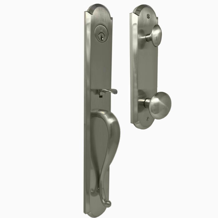 Philbrook Handleset with Impresa Knob - Deadbolt Keyed One Side