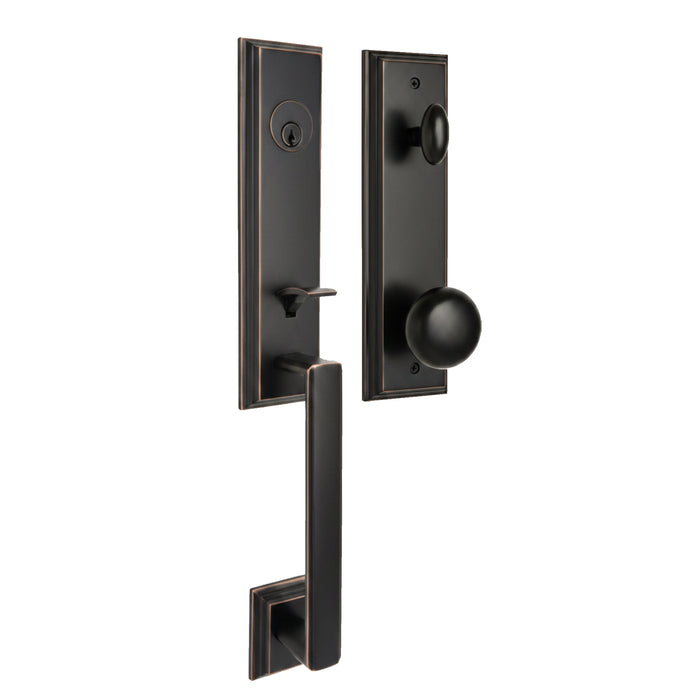 Woodward Handleset with Impresa Knob - Deadbolt Keyed One Side