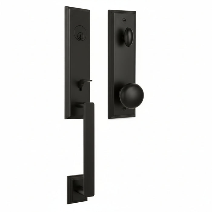 Woodward Handleset with Impresa Knob - Deadbolt Keyed One Side
