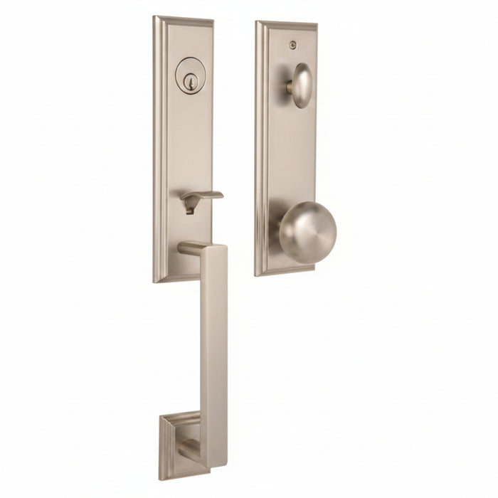 Woodward Handleset with Impresa Knob - Deadbolt Keyed One Side