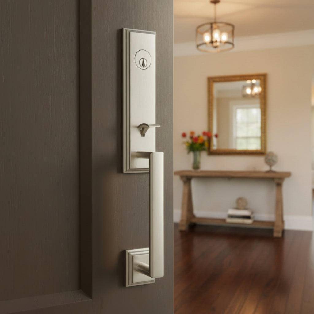 Woodward Handleset with Impresa Knob - Deadbolt Keyed One Side