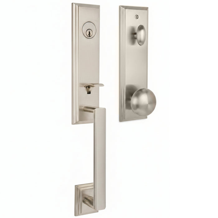 Woodward Handleset with Impresa Knob - Deadbolt Keyed One Side