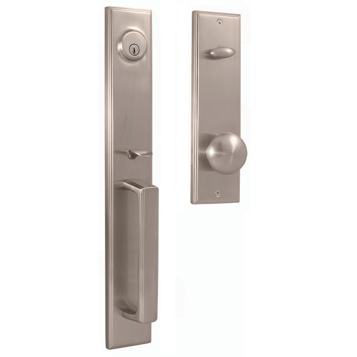 Belmont Handleset with Impresa Knob - Deadbolt Keyed One Side