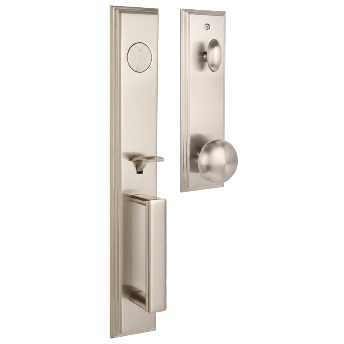 Belmont Handleset with Impresa Knob - Deadbolt Keyed One Side