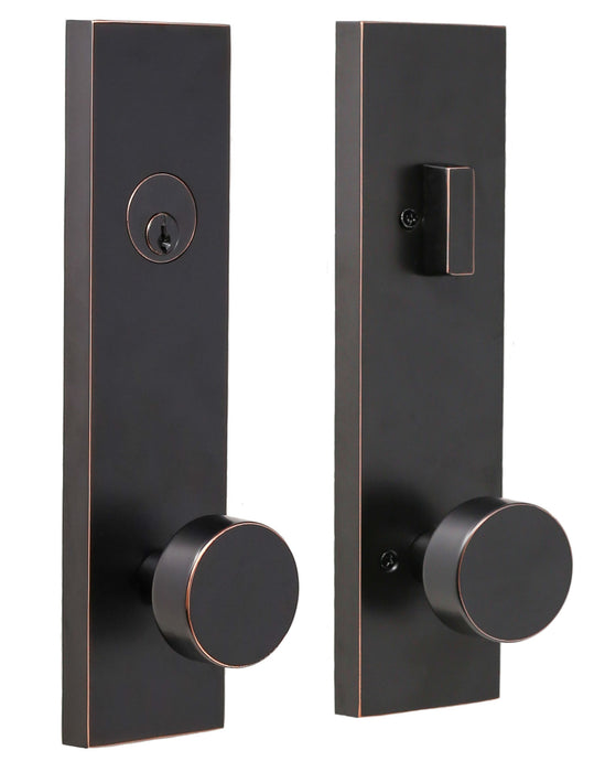 Addy Handleset with Mesa Knob - Deadbolt Keyed One Side