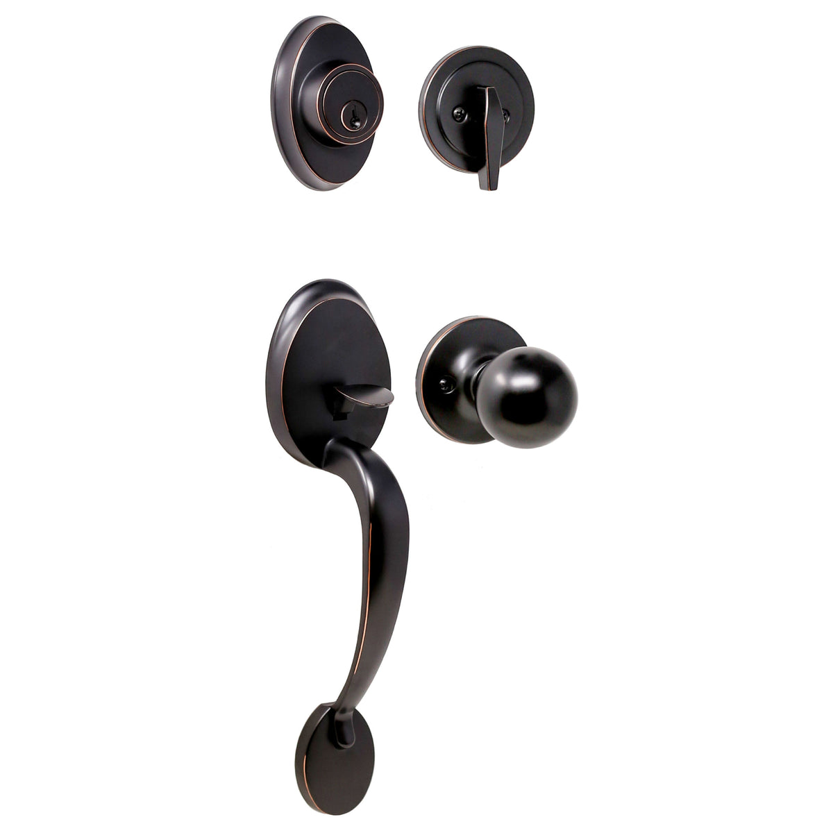 Hillcrest Handleset with Hudson Knob - Keyed One Side — weslock