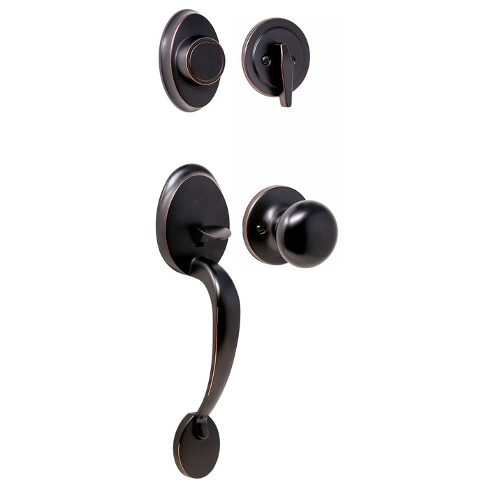 Hillcrest Handleset with Salem Knob - Keyed One Side