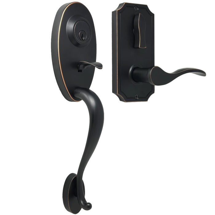 Lexington 1400 Series Handleset with Impresa knob - Deadbolt Keyed One Side