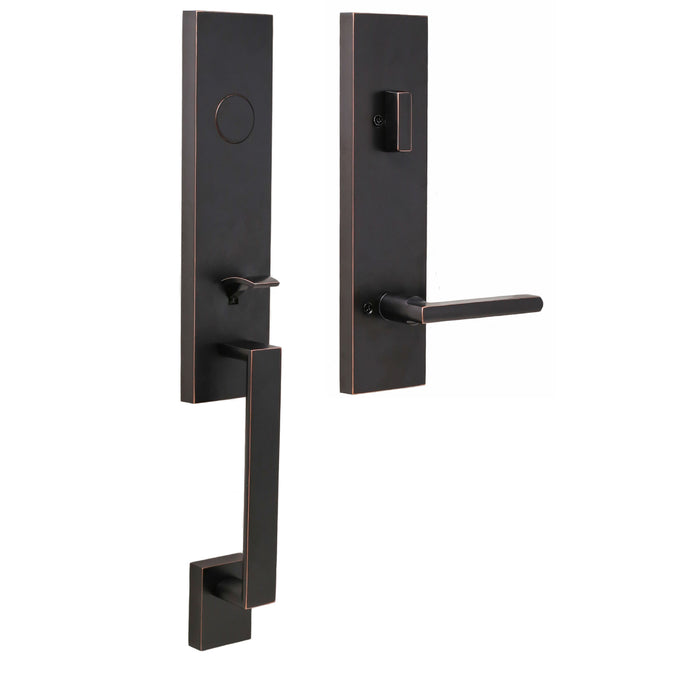 Leighton Handleset with Atlas Lever - Deadbolt Keyed One Side