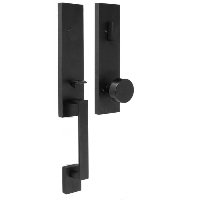 Leighton Handleset with Mesa Knob - Deadbolt Keyed One Side