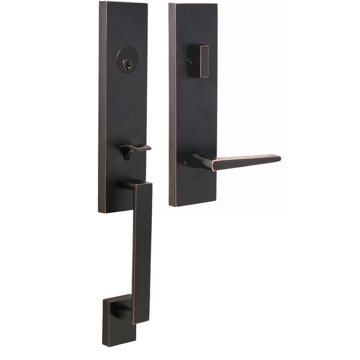 Leighton Handleset with Philtower Lever - Deadbolt Keyed One Side