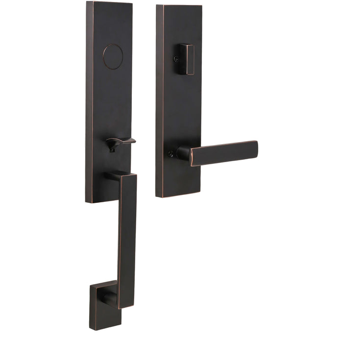 Leighton Handleset with Utica Lever - Deadbolt Keyed One Side