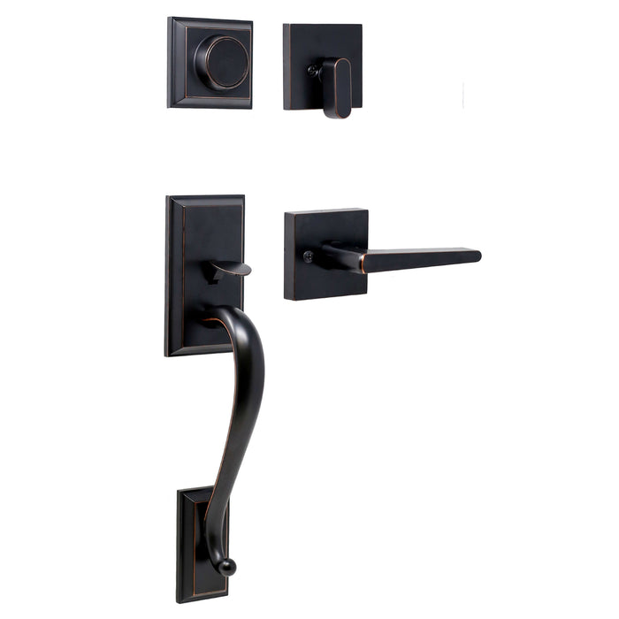 Mayo Handleset with Philtower Lever - Deadbolt Keyed One Side