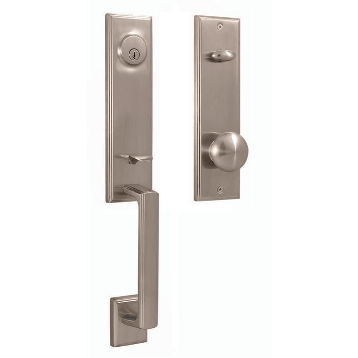 Woodward Handleset with Impresa Knob - Deadbolt Keyed One Side