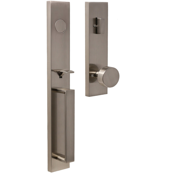 Xanthis Handleset with Mesa Knob - Deadbolt Keyed One Side