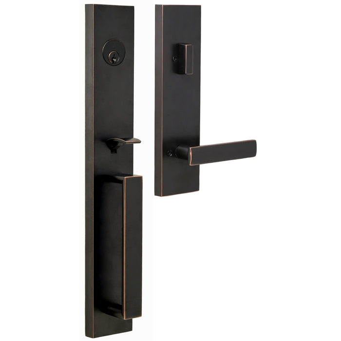 Xanthis Handleset with Utica Lever - Deadbolt Keyed One Side