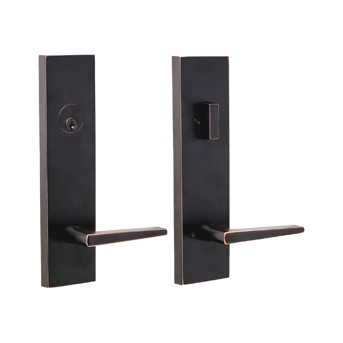 Addy Handleset with Philtower Lever - Deadbolt Keyed One Side Addy Handleset with Philtower Lever - Deadbolt Keyed One Side