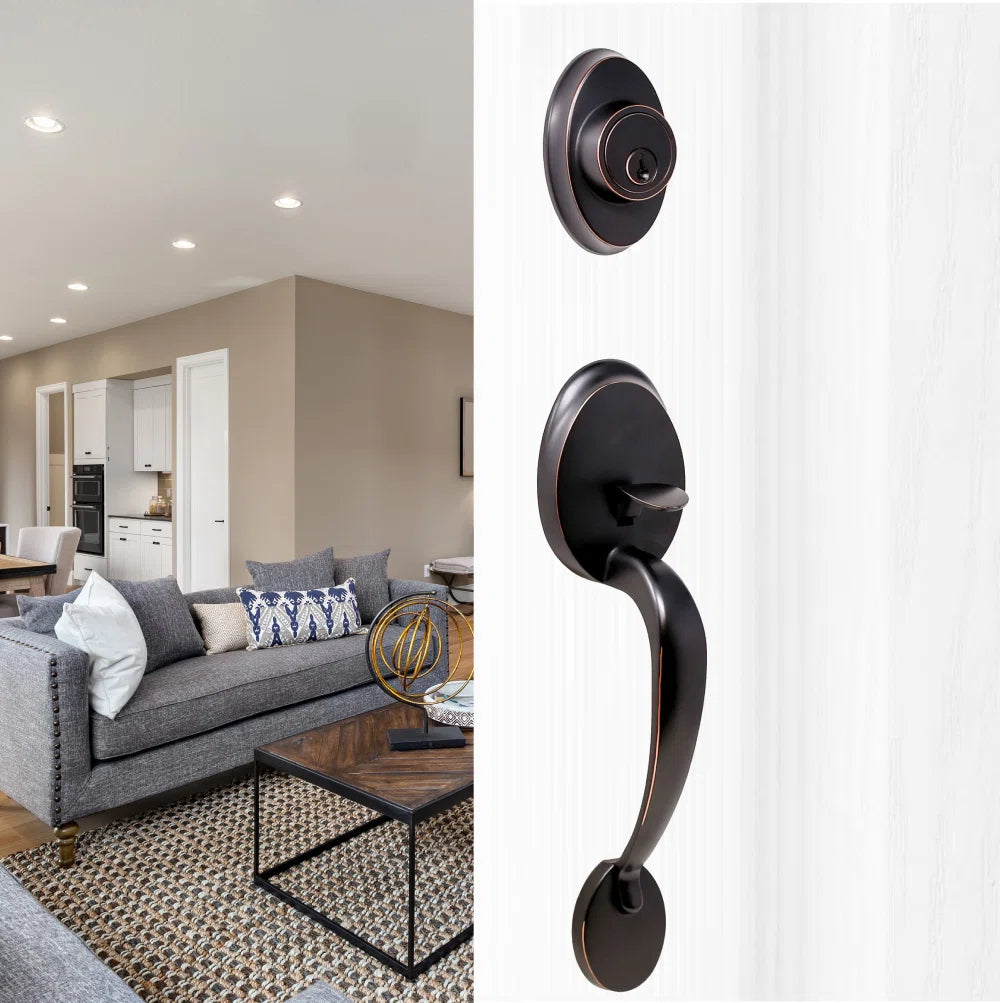 バートル Hillcrest Handleset with New Haven Lever - Keyed One Side — weslock