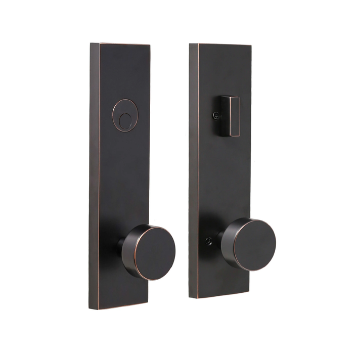 Addy Handleset with Mesa Knob - Deadbolt Keyed One Side